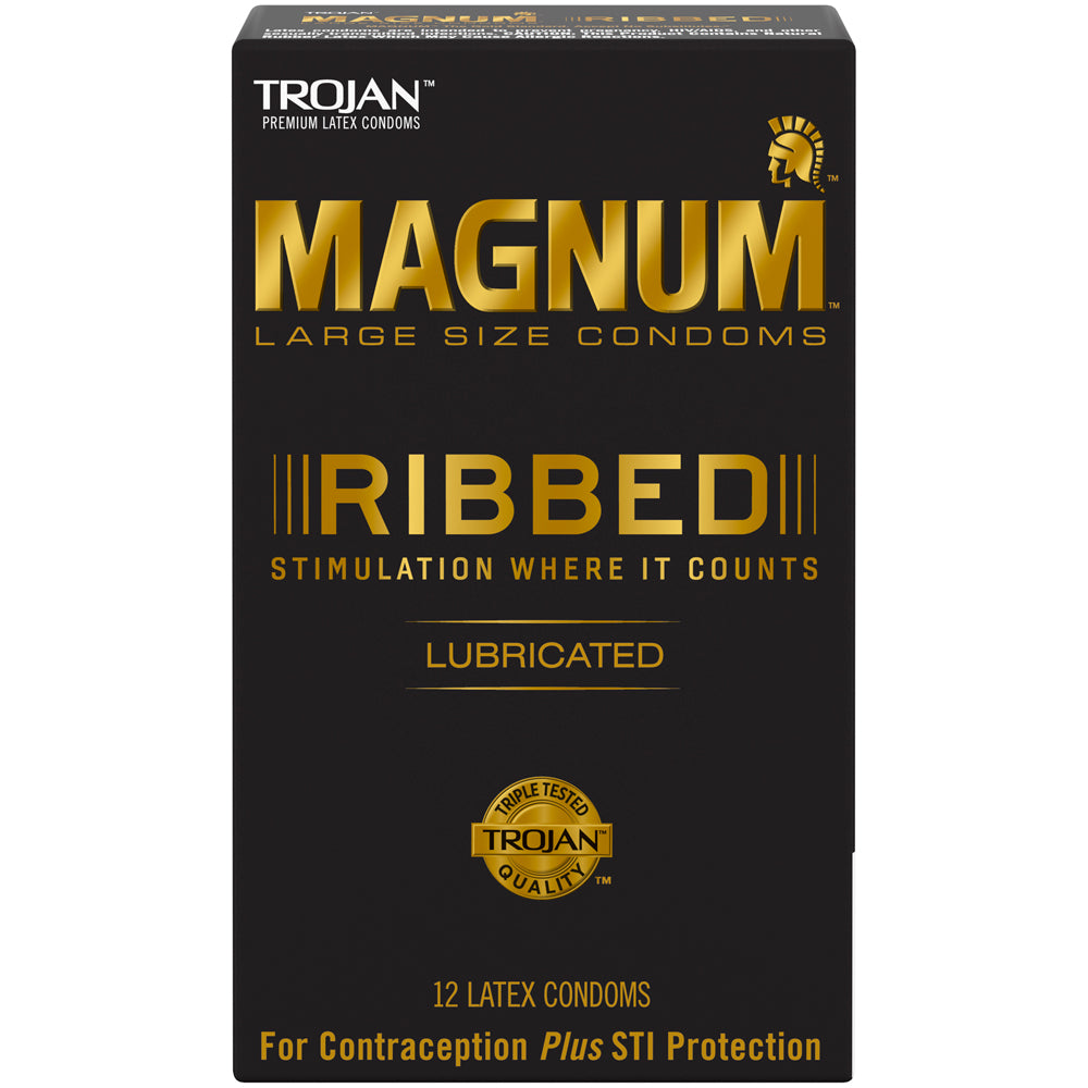 Trojan Magnum Ribbed 12Pk | 22600642152 | Discreet Personal Wellness