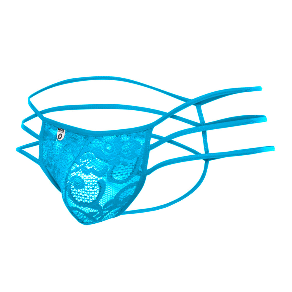 Triple Lace String Thong Turquoise L/Xl | 47393587015 | Discreet Personal Wellness