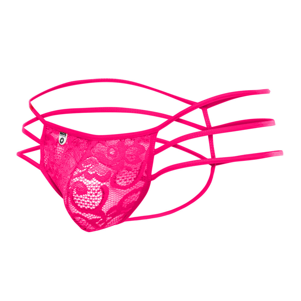 Triple Lace String Thong Hot Pink S/M | 47393587022 | Discreet Personal Wellness
