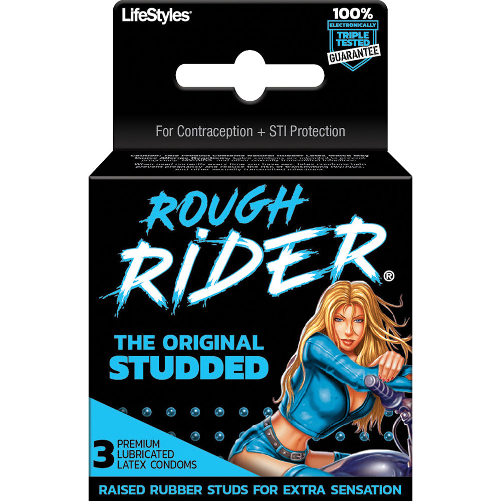 Rough Rider Studded 3Pk | 70907298602 | Discreet Personal Wellness