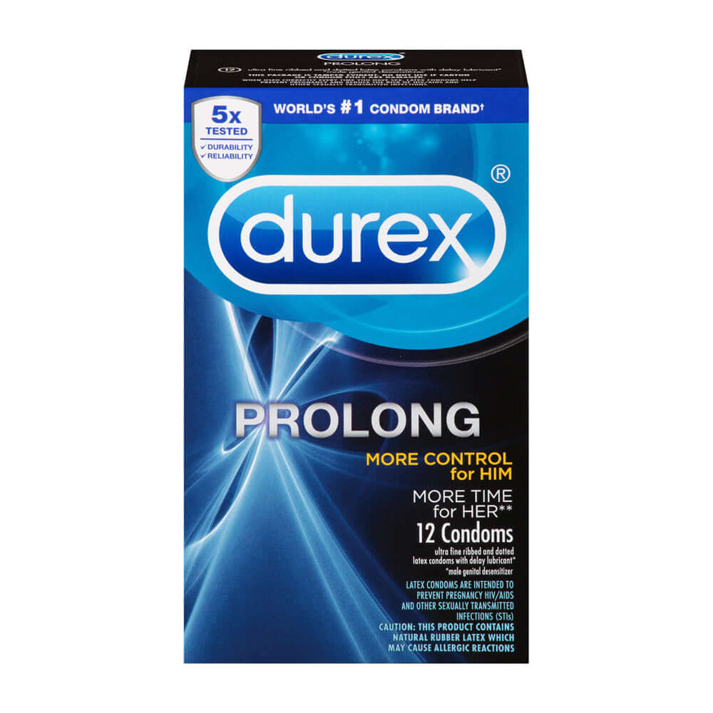 Durex Prolong Condoms 12 Pk | 302340971386 | Discreet Personal Wellness