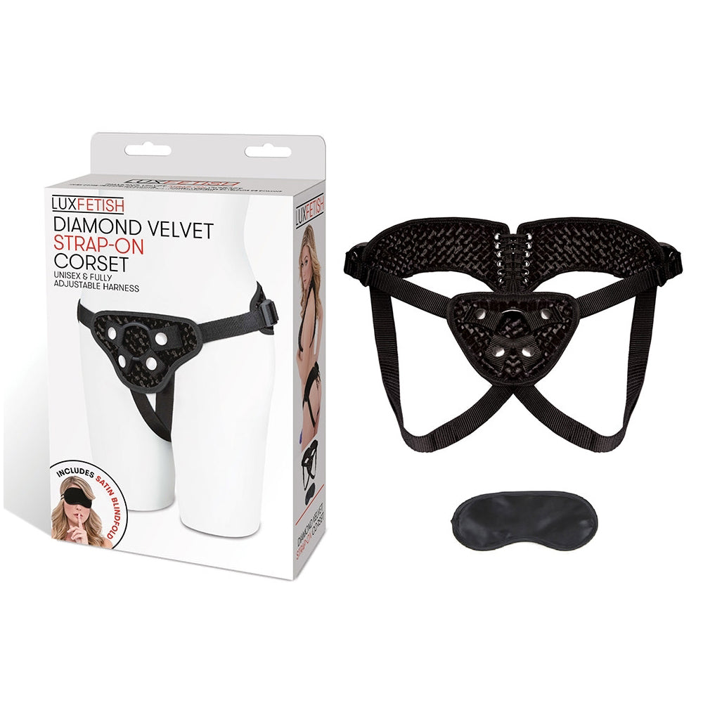 Diamond Velvet Strap-On Corset | 4890808062159 | Discreet Personal Wellness