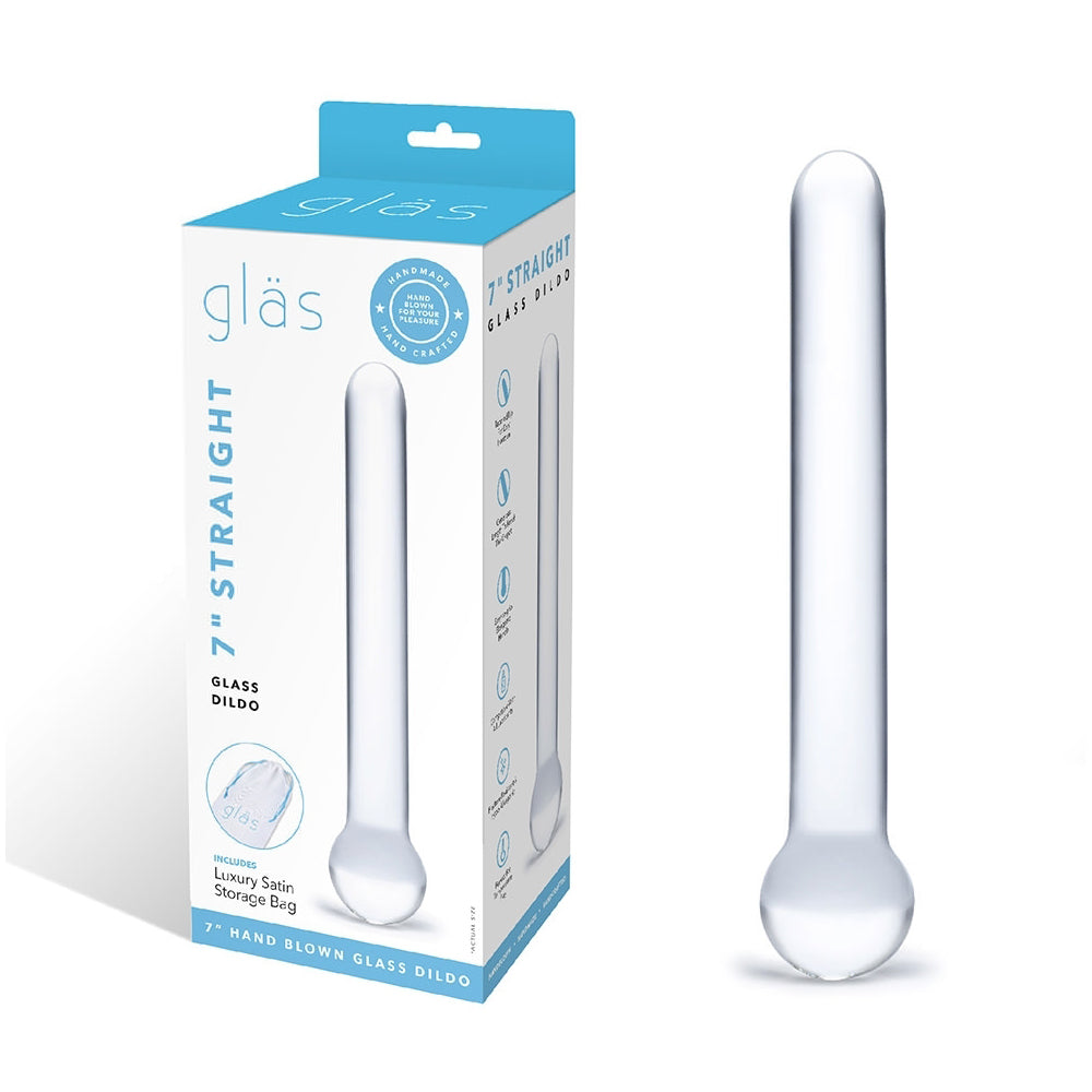 7" Straight Glass Dildo | 4890808169698 | Discreet Personal Wellness