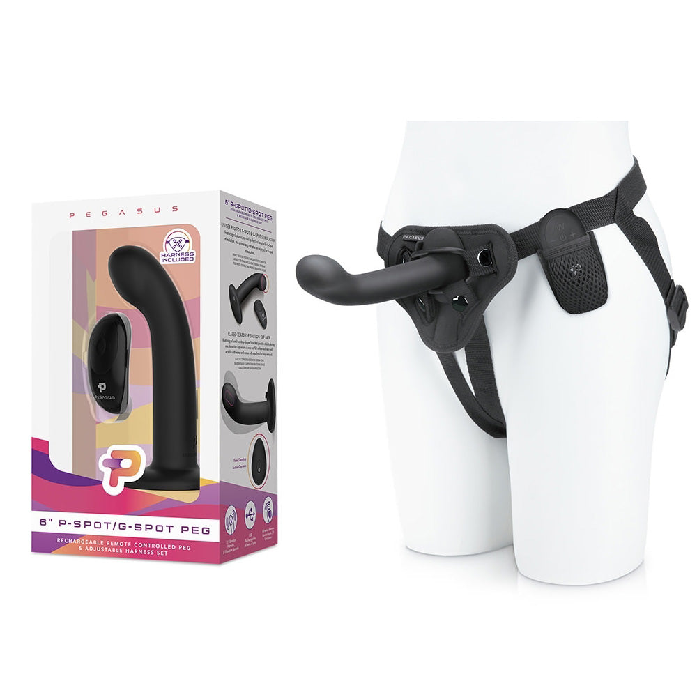 6" P-Spot / G-Spot Peg With Harness | 4890808228302 | Discreet Personal Wellness