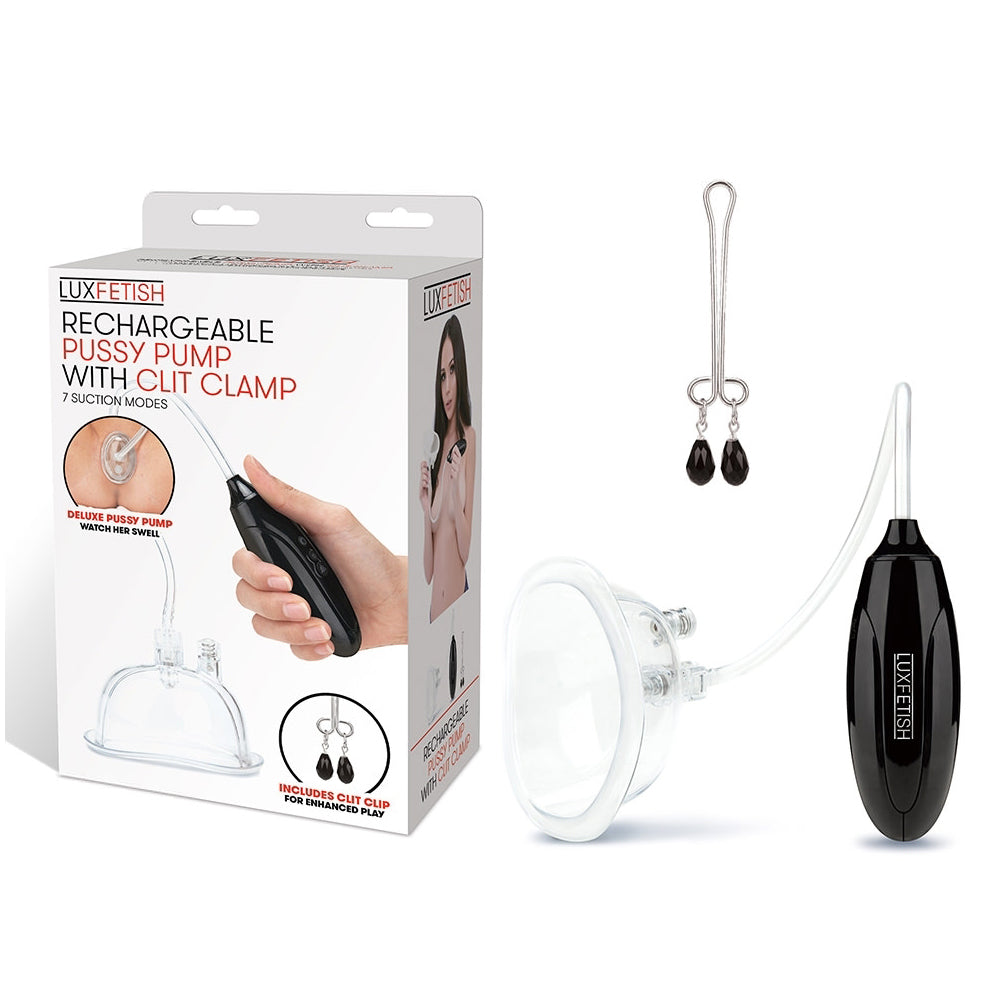 Rechargeable Vagina Pump With Clitoris Clip | 4890808263365 | Discreet Personal Wellness