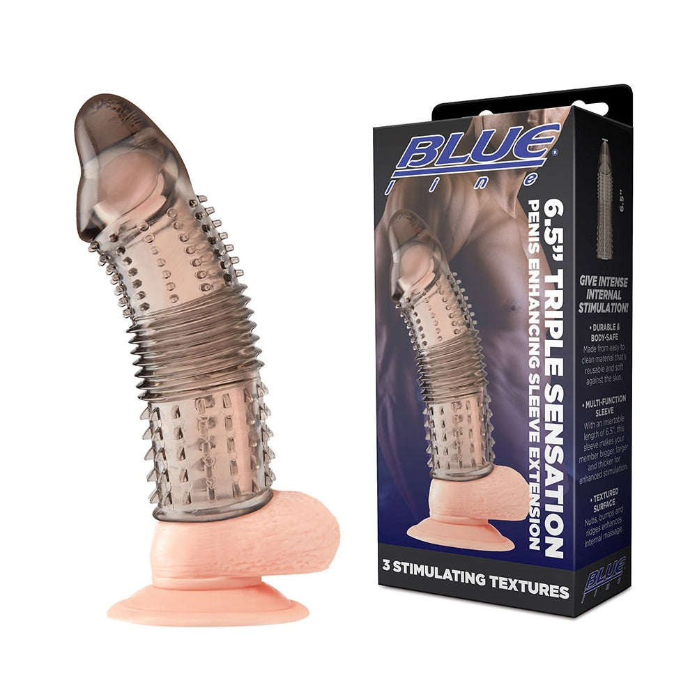 6.5" Triple Sensation Penis Enhancing Sleeve Extension | 4890808264560 | Discreet Personal Wellness