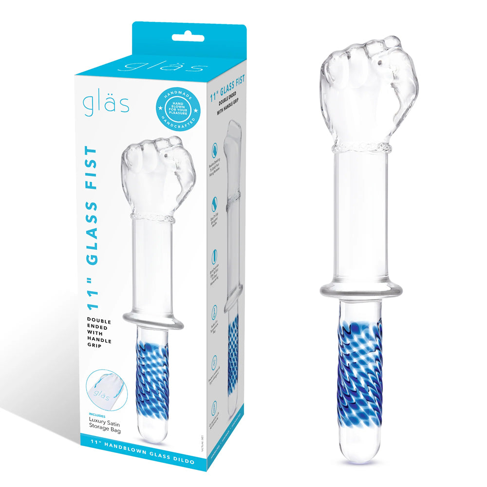 Glas 11" Glass Fist Double Ended With Handle Grip | 4890808283011 | Discreet Personal Wellness