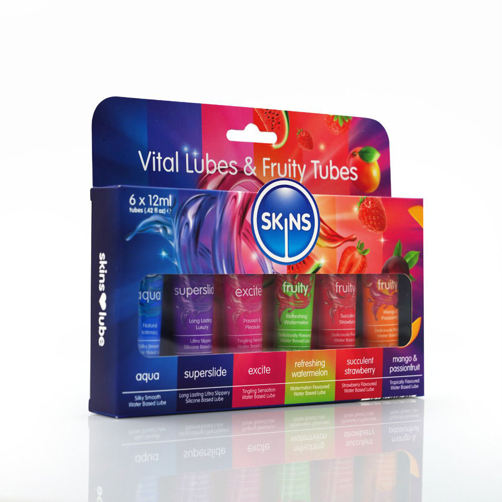 Skins 12 ml. Sampler Tubes Vital & Fruity 6Pk | 5037353010320 | Discreet Personal Wellness