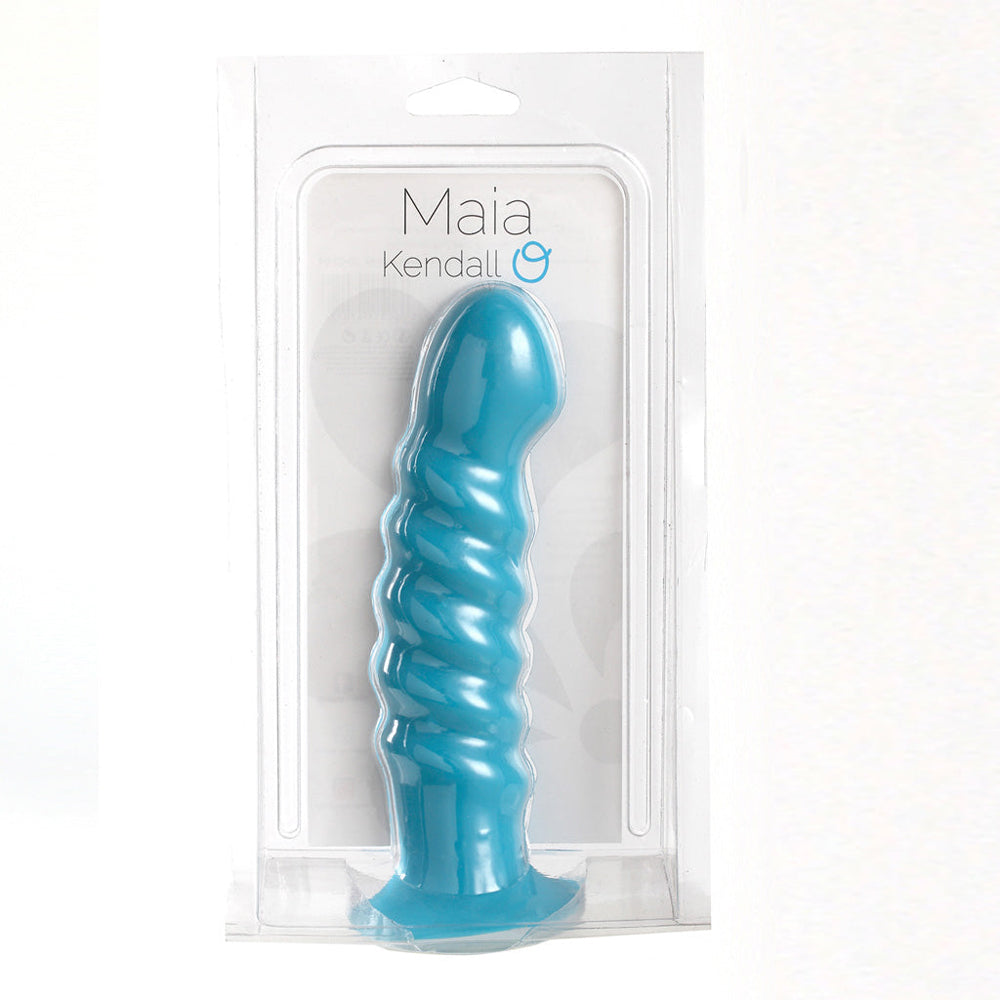 Kendall Silicone Non-Vibrating Penis Swirled Satin Finish Neon Blue | 5060311470126 | Discreet Personal Wellness