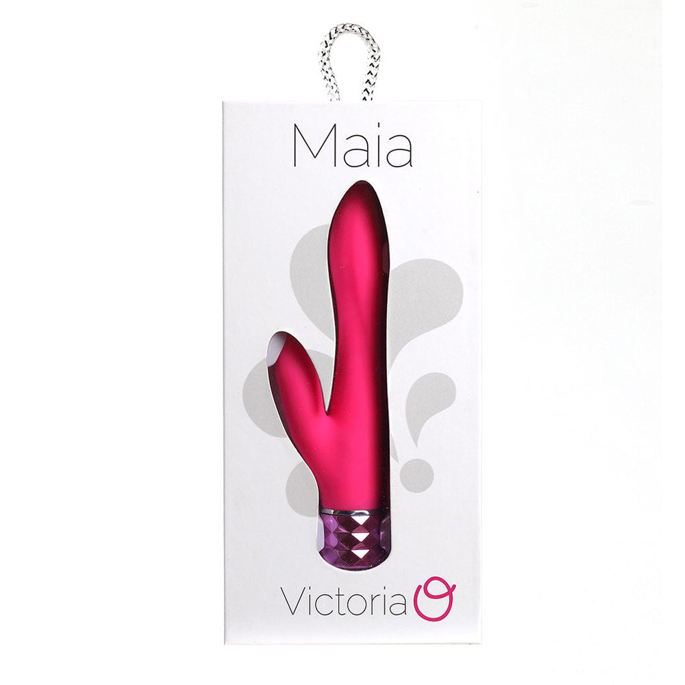 Victoria Crystal Gems USB Rechargable Silicone 10-Function Dual Vibrator Neon Pink | 5060311470683 | Discreet Personal Wellness