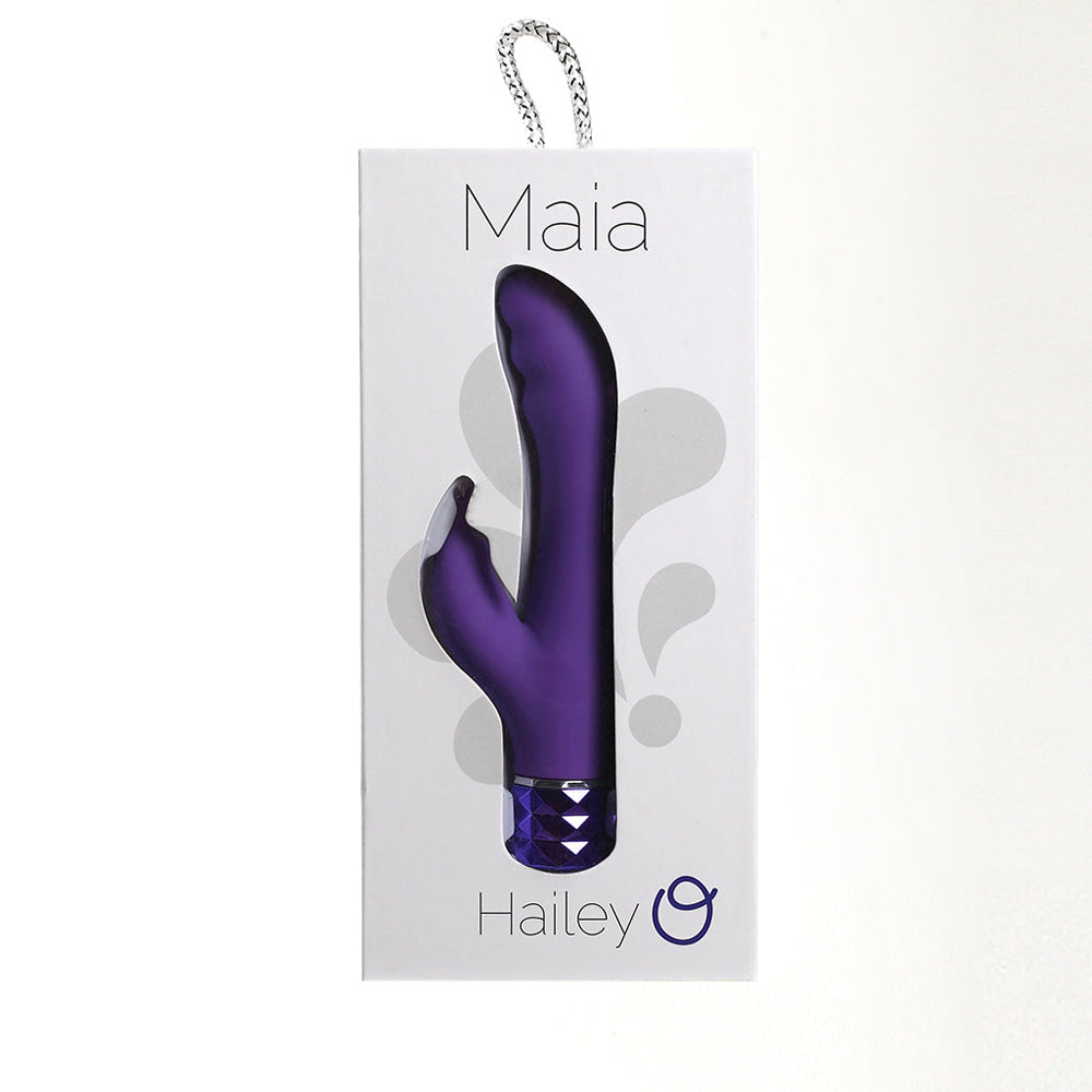 Hailey Crystal Gems USB Rechargable Silicone 10-Function G-Spot Vibrator Neon Purple | 5060311470690 | Discreet Personal Wellness