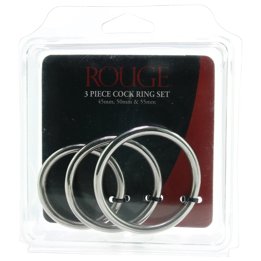 Stainless Steel 3 Piece Penis Ring Set | 5060404819504 | Discreet Personal Wellness