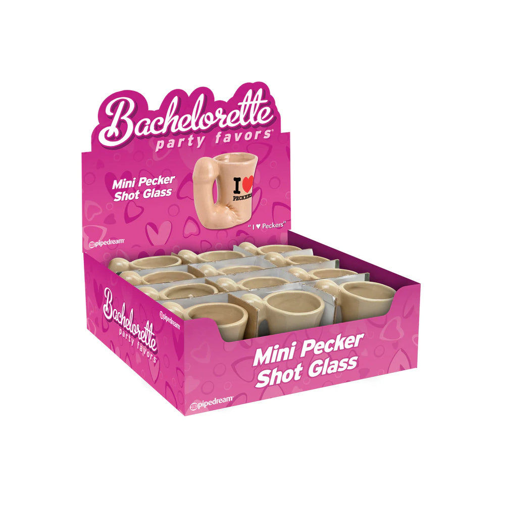 Bachelorette Party Favors Mini Pecker Shot Glass Display of 12 Display | 603912127997 | Discreet Personal Wellness