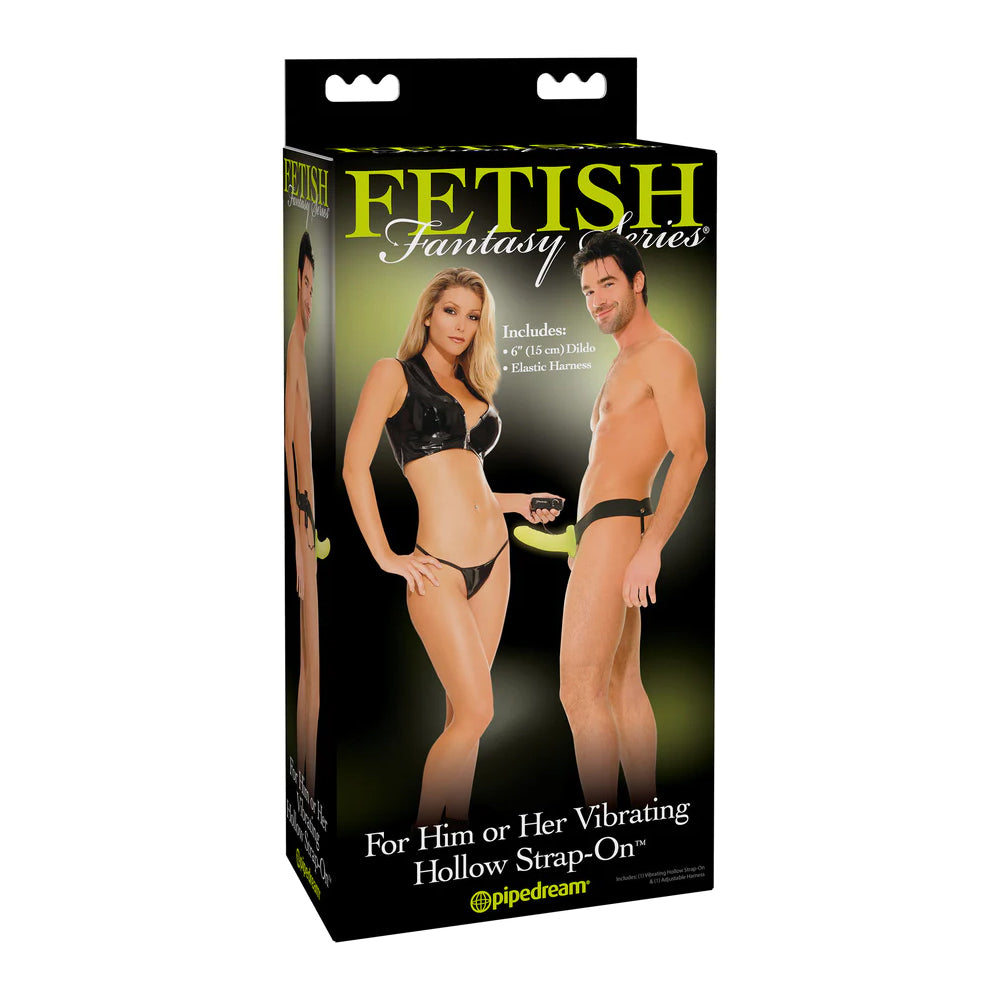 Fetish Fantasy Series For Him Or Her Vibrating Hollow Strap-On Glow | 603912208023 | Discreet Personal Wellness