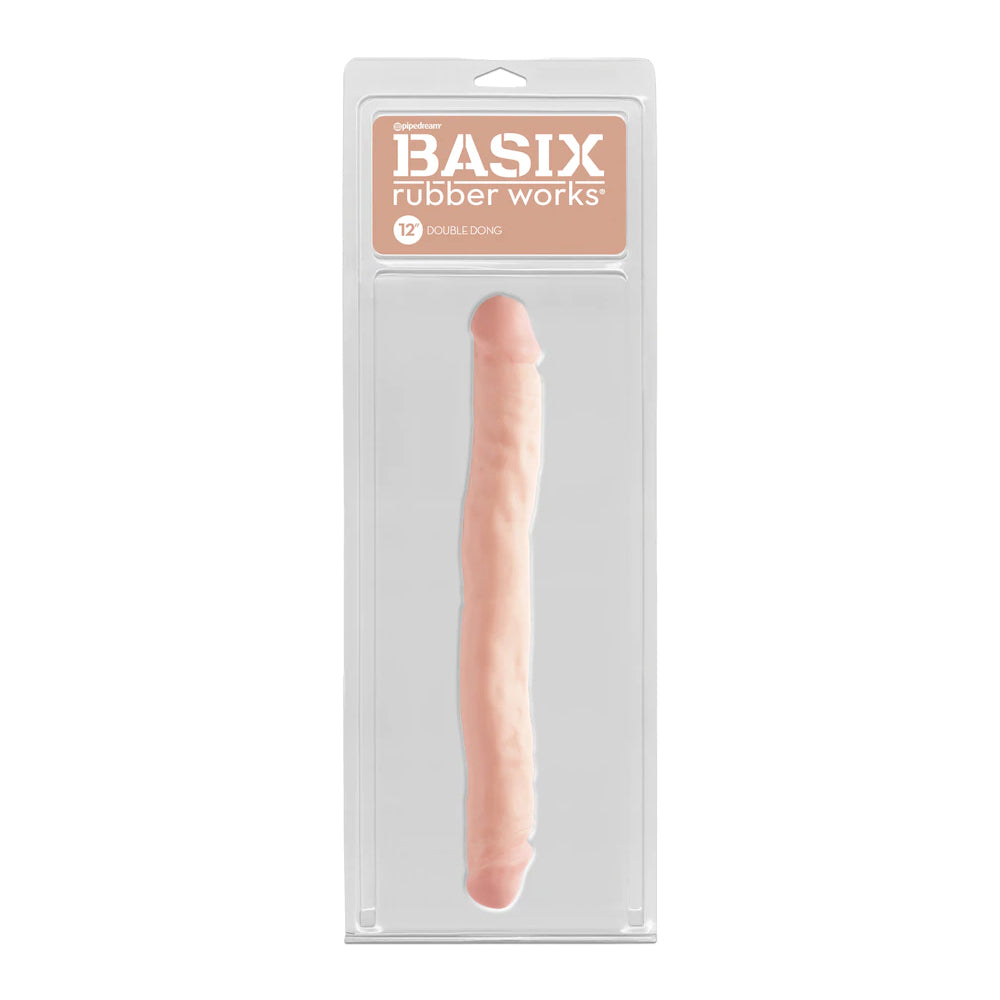 Basix Rubber Works 12" Double Penis Flesh | 603912265323 | Discreet Personal Wellness