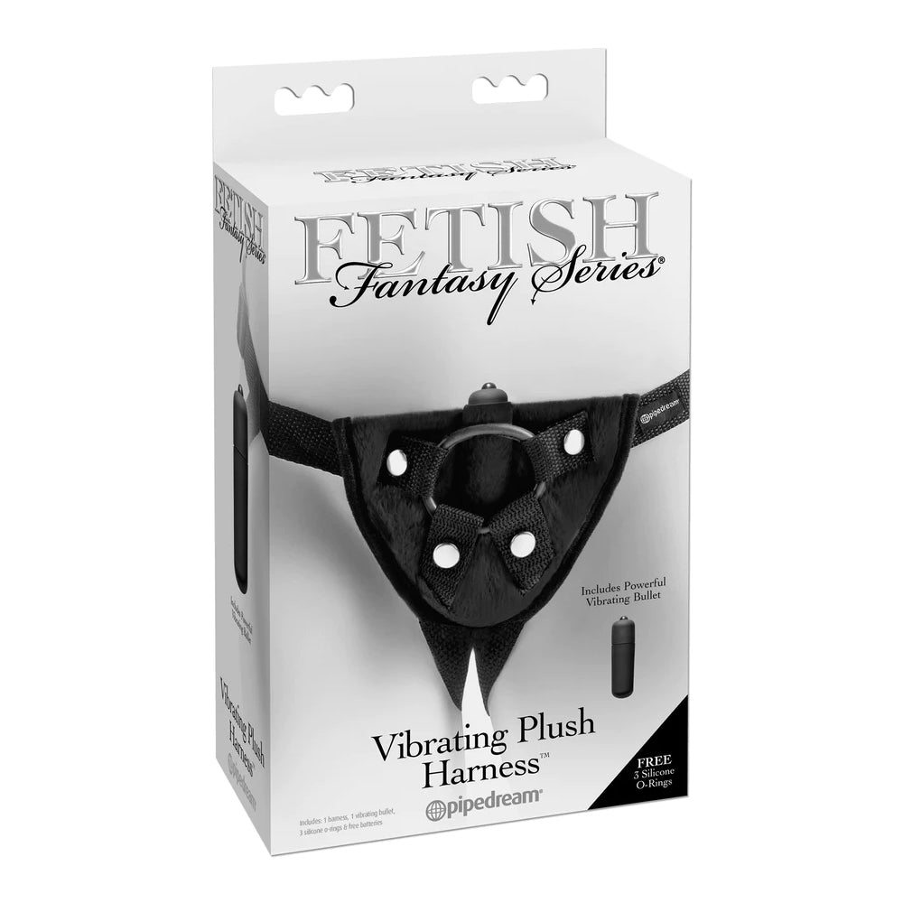 Fetish Fantasy Series Vibrating Plush Harness Black | 603912338881 | Discreet Personal Wellness