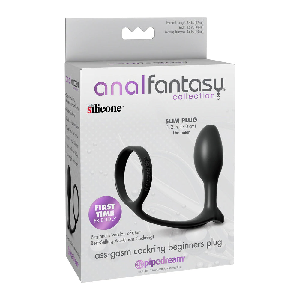 Anal Fantasy Collection Ass-Gasm Penisring Beginners Plug Black | 603912364170 | Discreet Personal Wellness
