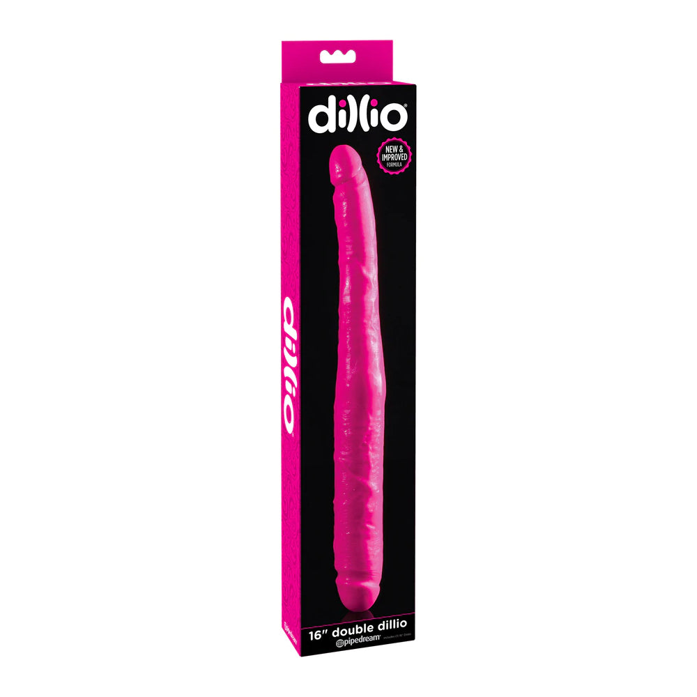Dillio 16" Double Dillio Pink | 603912736724 | Discreet Personal Wellness