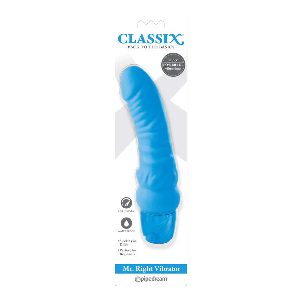 Classix Mr. Right Vibrator Blue | 603912757514 | Discreet Personal Wellness