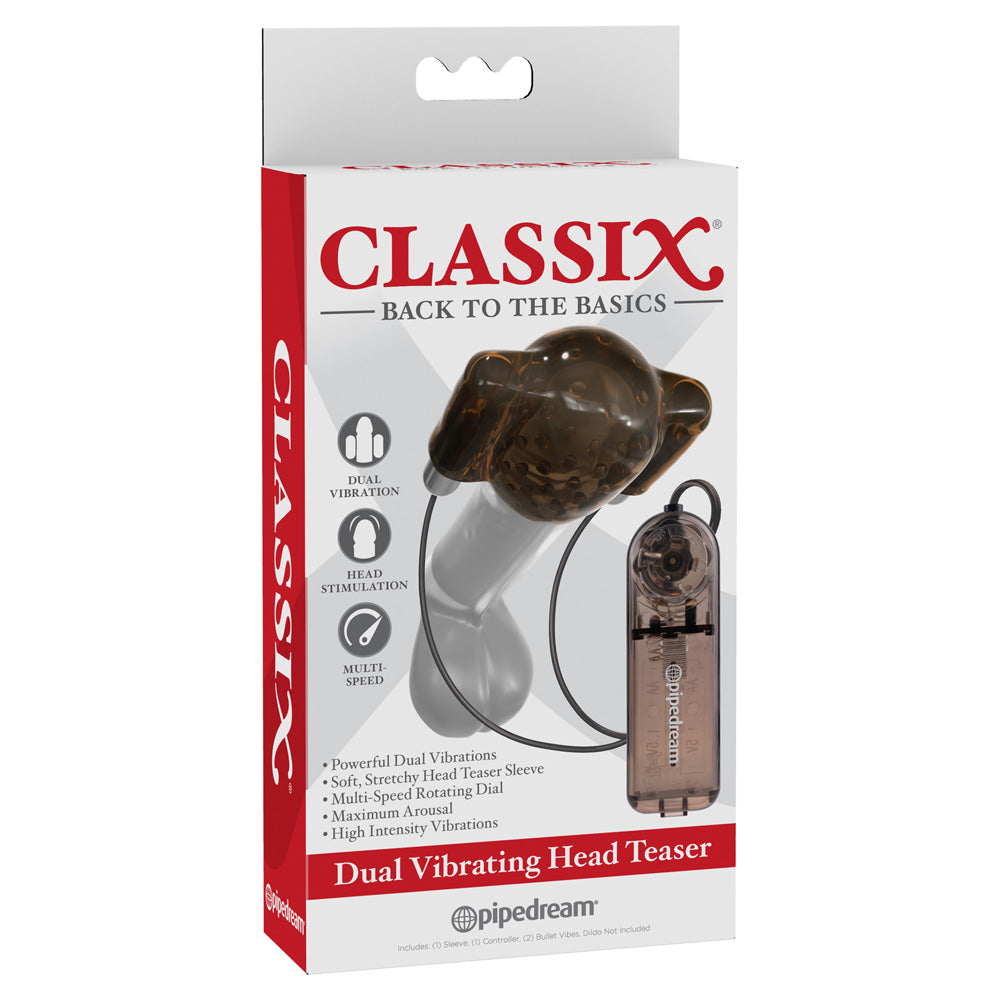 Classix Dual Vibrating Head Teaser Black/Smoke | 603912760132 | Discreet Personal Wellness