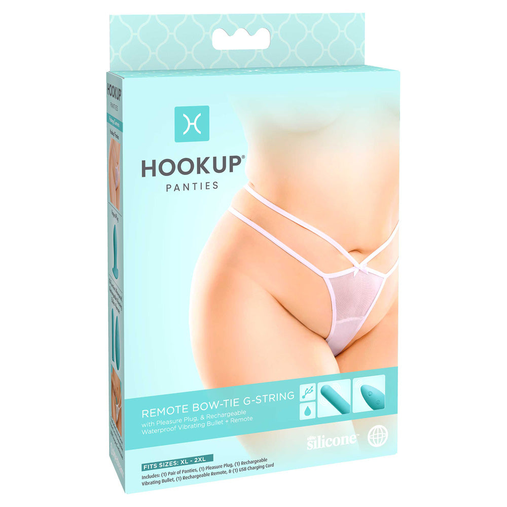 Hookup Panties Remote Bow-Tie G-String Xl-Xxl | 603912767964 | Discreet Personal Wellness