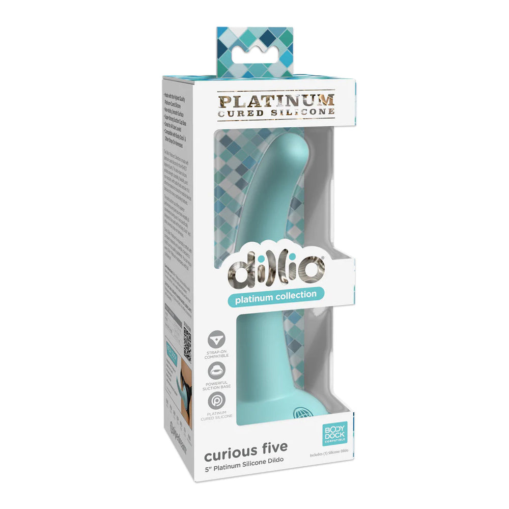 Dillio Platinum Curious Five 5'' Teal | 603912772739 | Discreet Personal Wellness