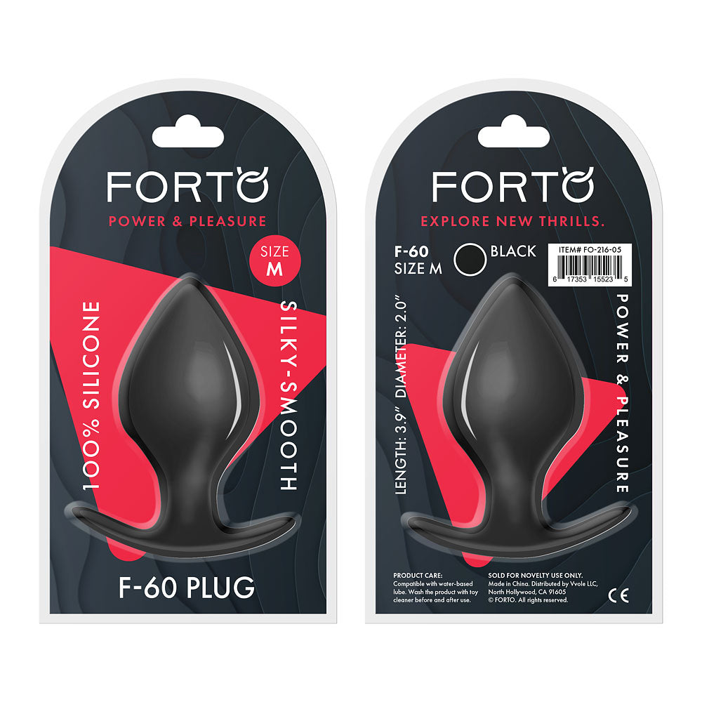 Forto Spade Plug Medium Black | 617353155235 | Discreet Personal Wellness