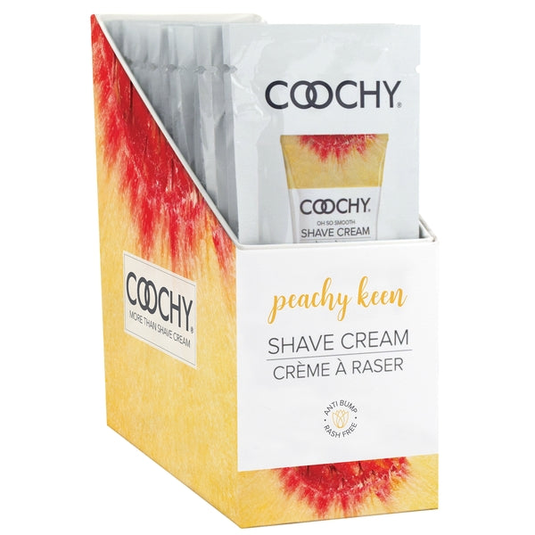 Coochy Shave Cream Peachy Keen 0.5 oz. 24Ct Display | 638258902083 | Discreet Personal Wellness