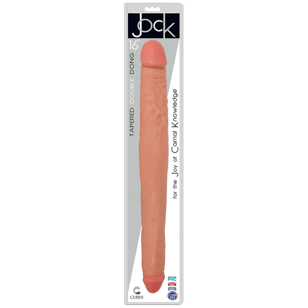 Jock 16" Tapered Double Penis Vanilla | 642610430770 | Discreet Personal Wellness