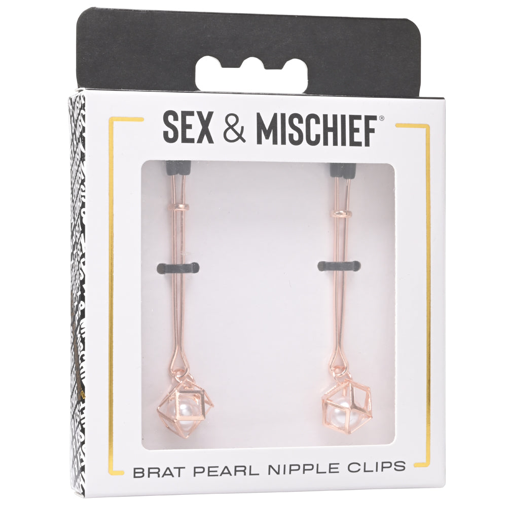 S&M Brat Pearl Nipple Clips | 646709098452 | Discreet Personal Wellness