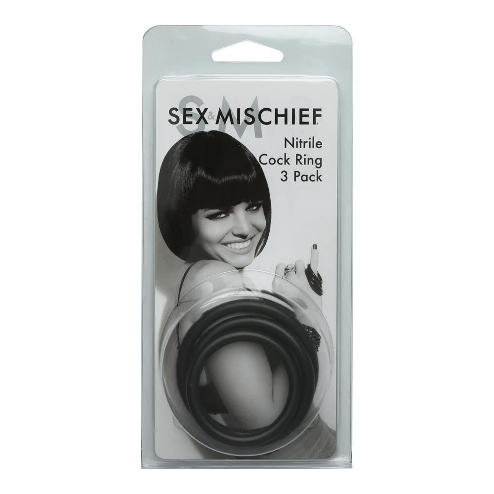 Sex & Mischief Nitrile Penis Ring (3-Pack) | 646709100346 | Discreet Personal Wellness