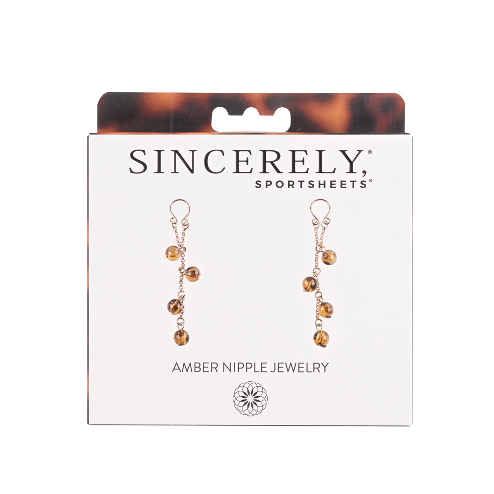 Amber Nipple Jewelry | 646709521042 | Discreet Personal Wellness