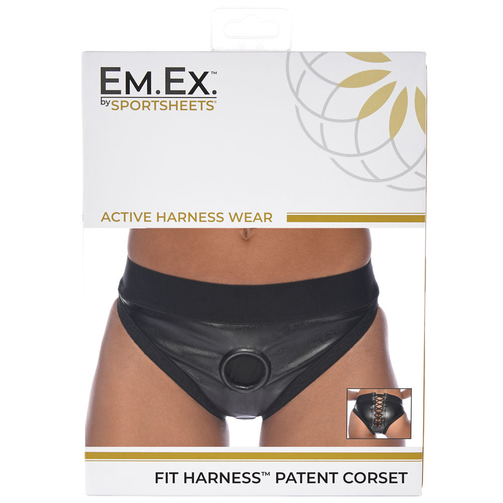 Em.Ex. Fit Harness Patent Corset 2Xl | 646709661137 | Discreet Personal Wellness