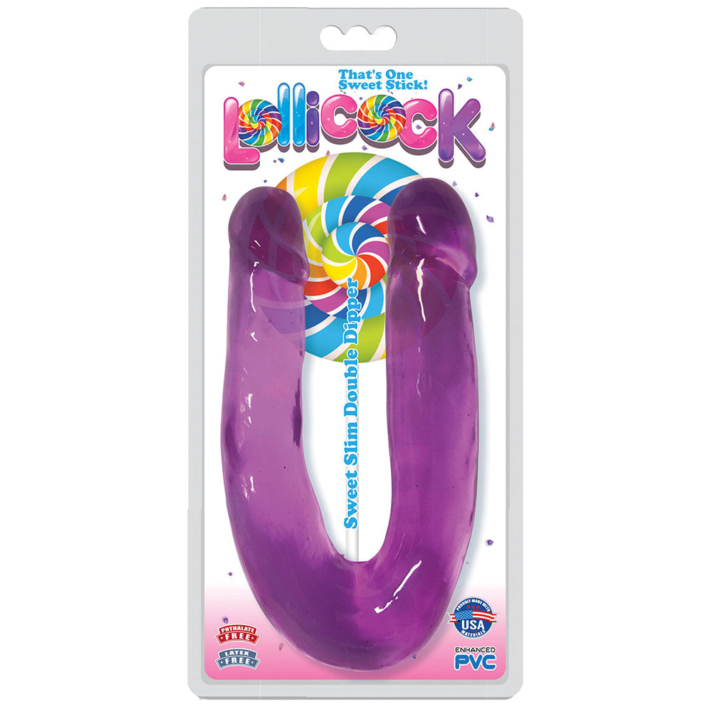 LolliPenis Sweet Slim Double Dipper Grape | 653078939972 | Discreet Personal Wellness