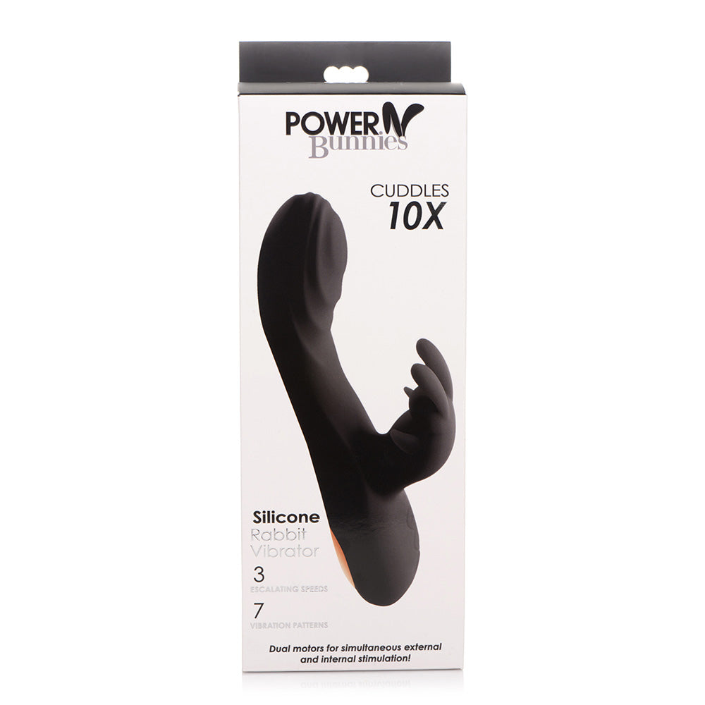 Power Bunnies Cuddles 10X Rabbit Black | 653078942453 | Discreet Personal Wellness