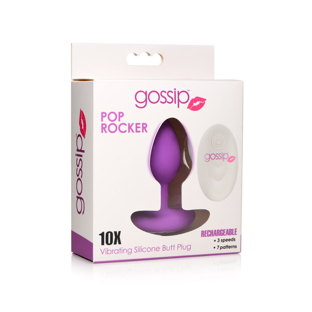 Gossip Pop Rocker 10 Function Rechargeable Butt Plug Violet | 653078943115 | Discreet Personal Wellness