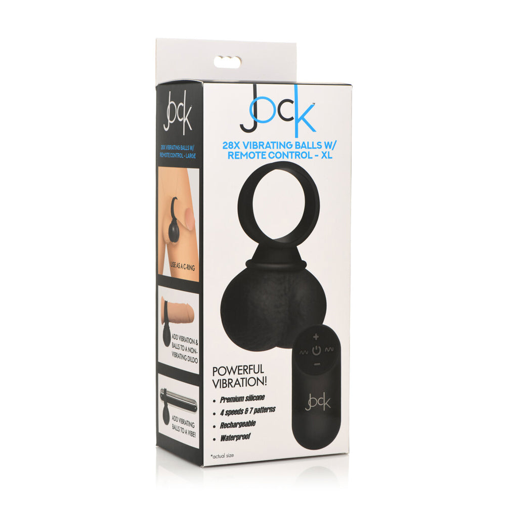 Jock 28X Vibrating Silicone Balls X Large Black | 653078943221 | Discreet Personal Wellness