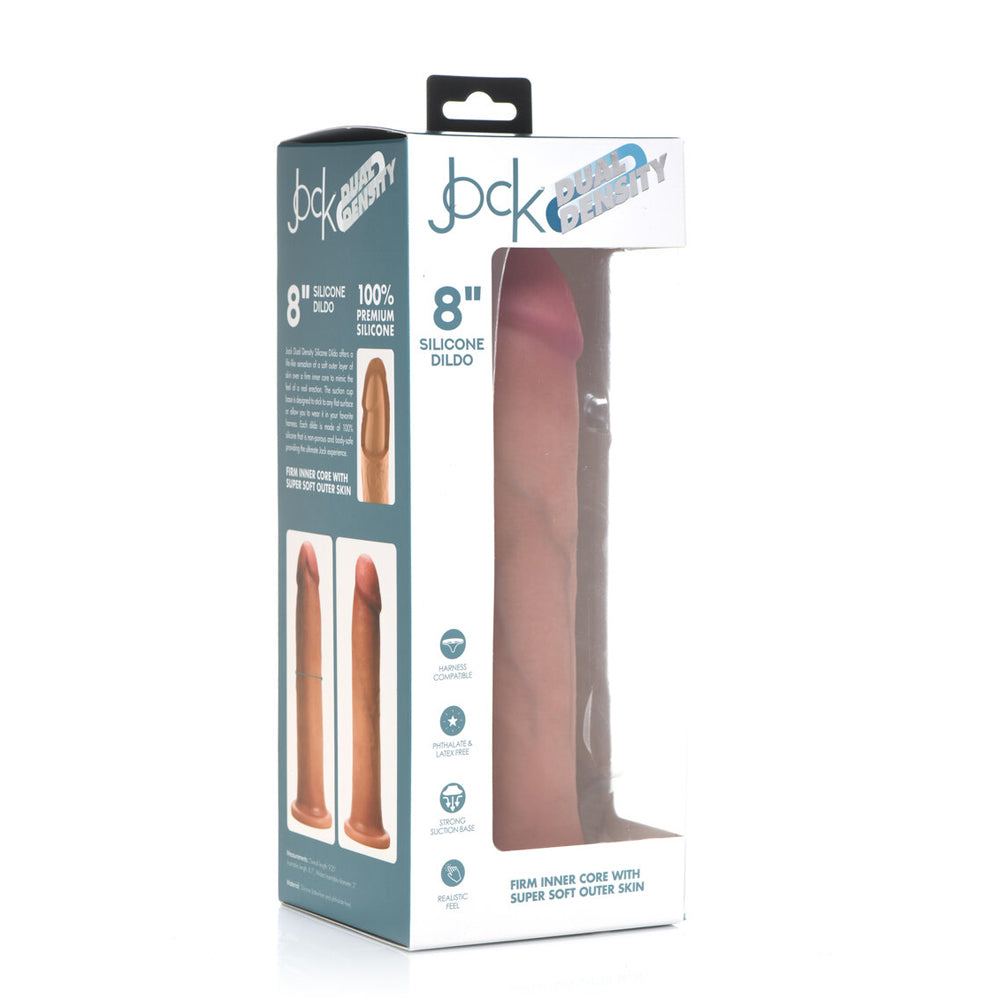 Jock 8" Dual Density Silicone Dildo Light | 653078943245 | Discreet Personal Wellness