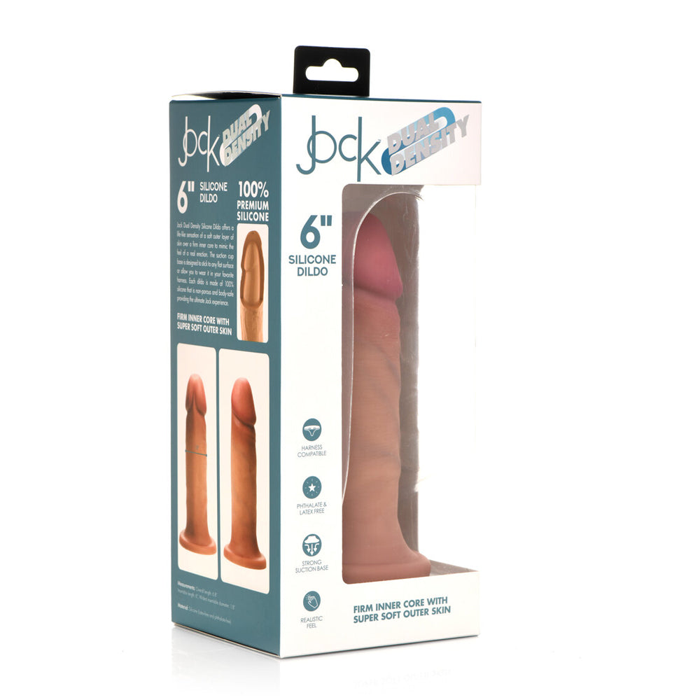 Jock 6" Dual Density Silicone Dildo Light | 653078943344 | Discreet Personal Wellness