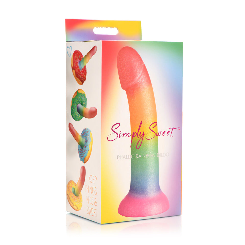 Simply Sweet 6.5" Phallic Rainbow Dildo | 653078943689 | Discreet Personal Wellness