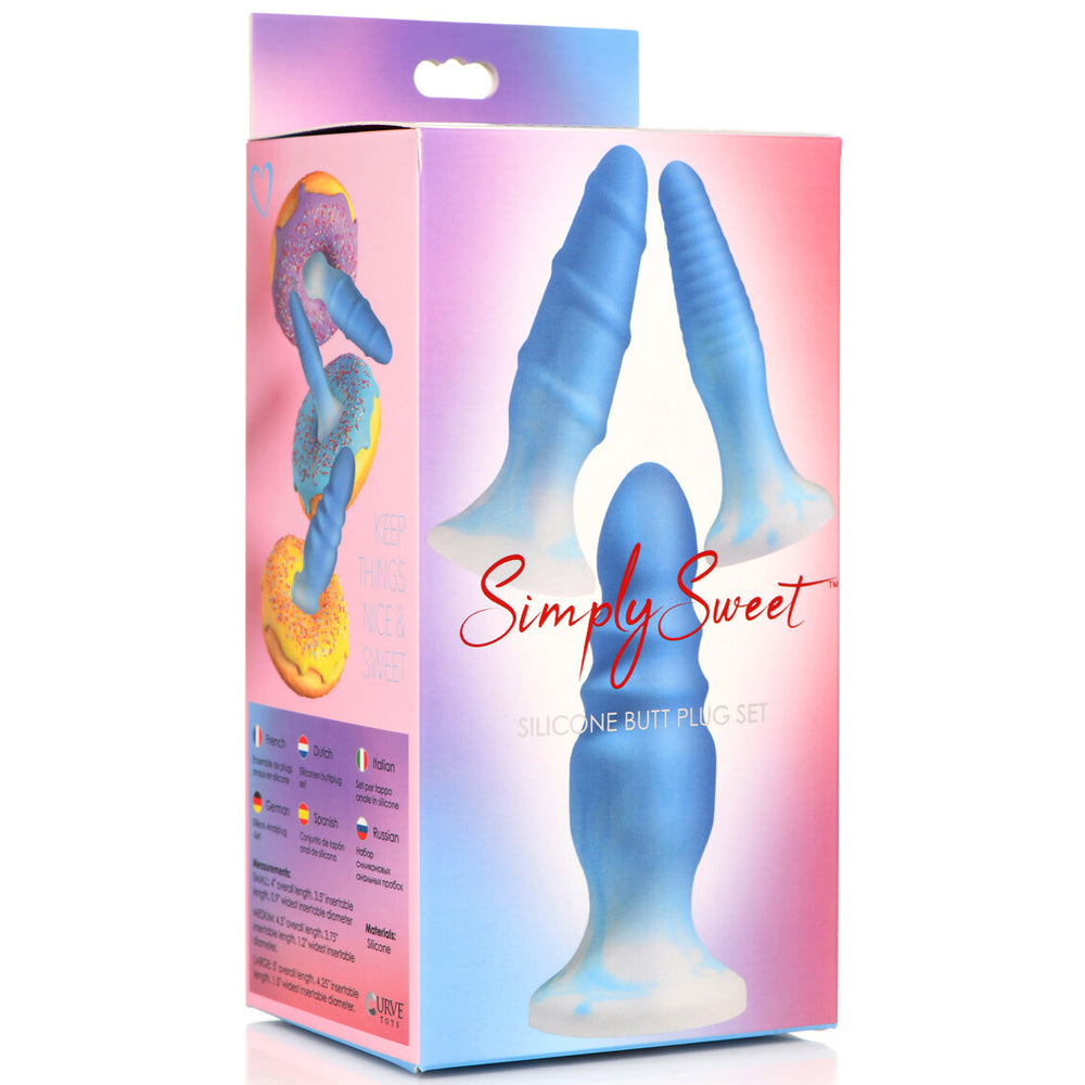 Simply Sweet Silicone Butt Plug Set Pink | 653078943757 | Discreet Personal Wellness