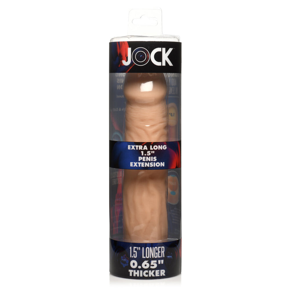 Jock Extra Long 1.5" Penis Extension Sleeve Light | 653078943771 | Discreet Personal Wellness