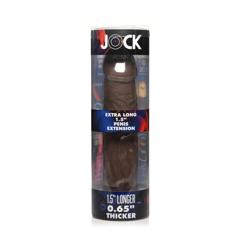 Jock Extra Long 1.5" Penis Extension Sleeve Dark | 653078943788 | Discreet Personal Wellness