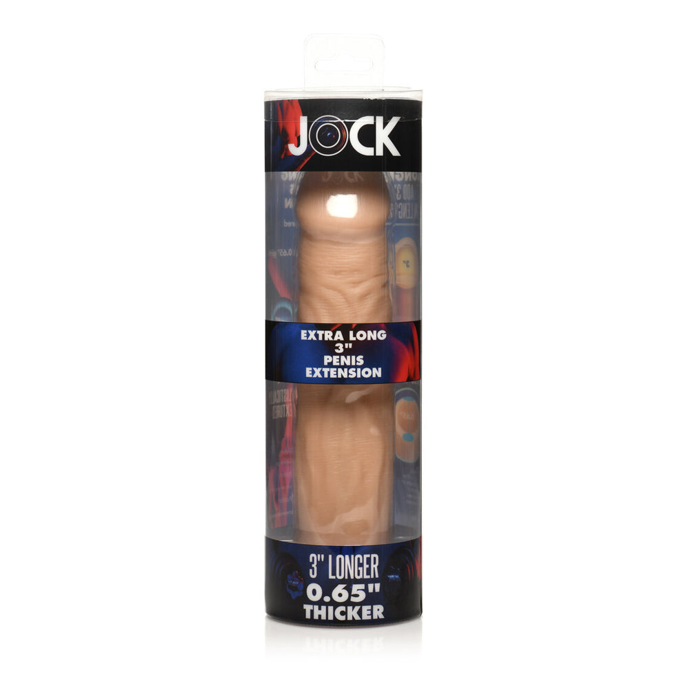 Jock Extra Long 3" Penis Extension Sleeve Light | 653078943801 | Discreet Personal Wellness