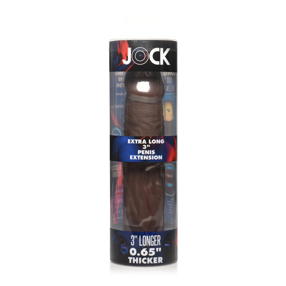 Jock Extra Long 3" Penis Extension Sleeve Dark | 653078943818 | Discreet Personal Wellness