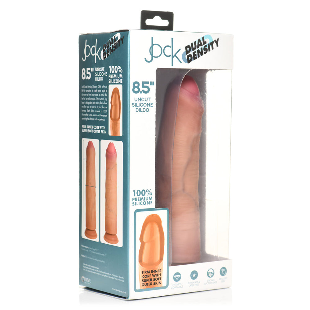 Jock 8.5" Uncut Dual Density Silicone Dildo Light | 653078943962 | Discreet Personal Wellness
