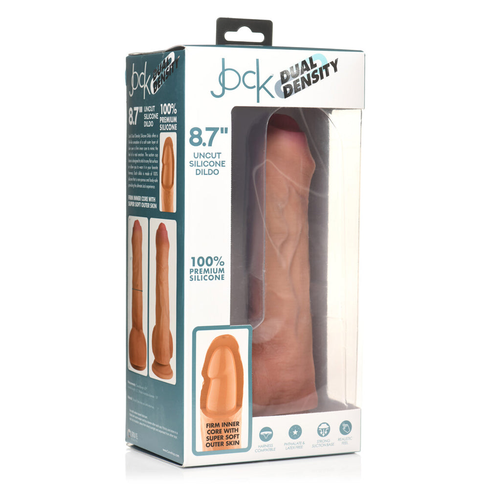 Jock 8.7" Uncut Dual Density Silicone Dildo With Balls Light | 653078943979 | Discreet Personal Wellness