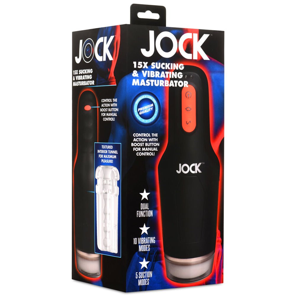 Jock 15X Sucking & Vibrating Masturbator White | 653078944181 | Discreet Personal Wellness