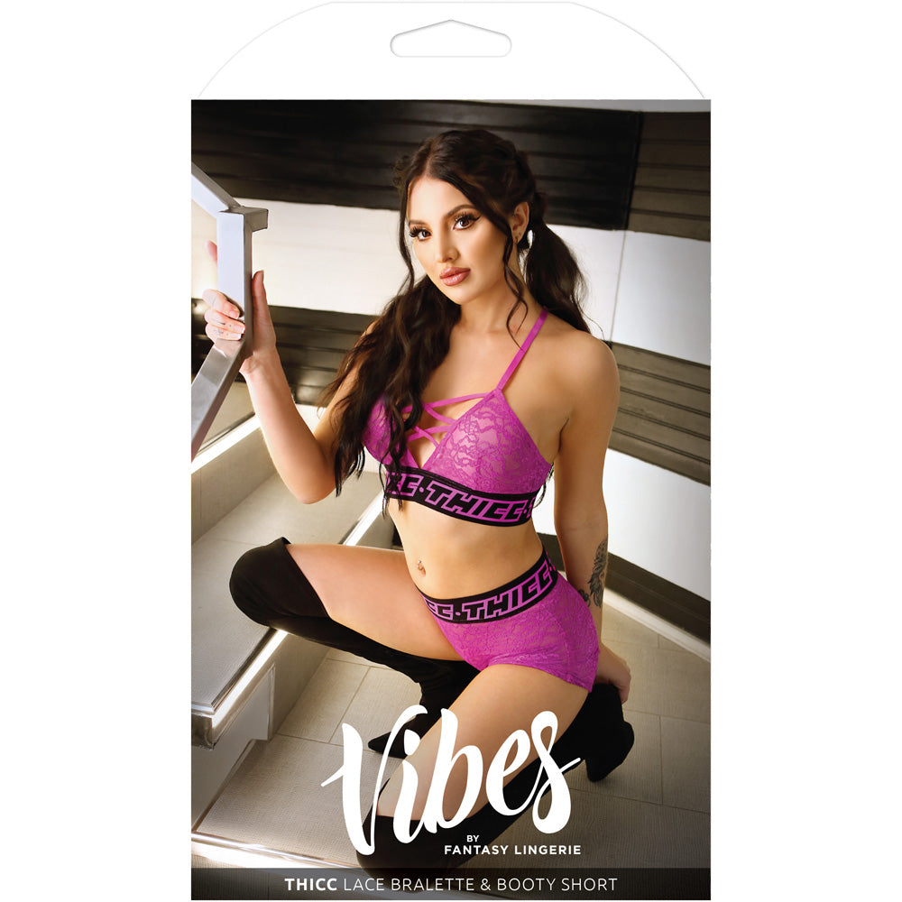 Thicc Lace Bralette & Booty Short L/Xl | 657447087363 | Discreet Personal Wellness