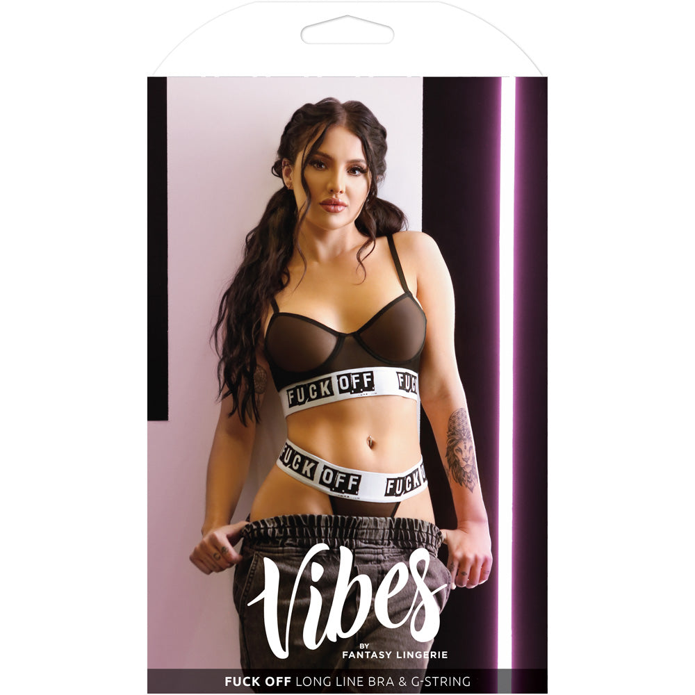 fun Off Longline Bra & Thong S/M | 657447087462 | Discreet Personal Wellness